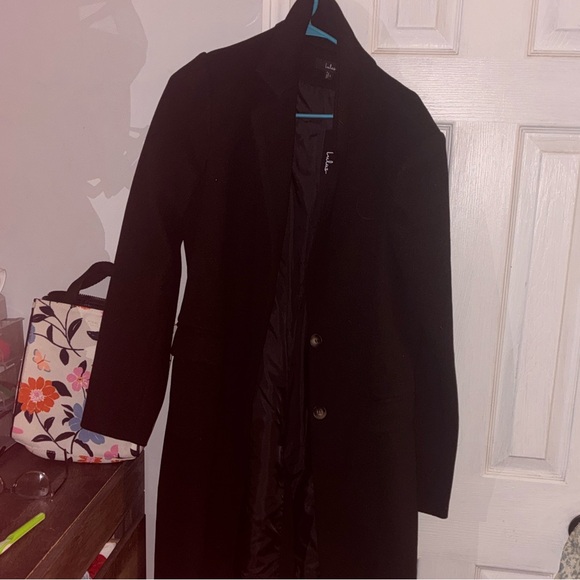 Lulus Chic Feelings Black Long Sleeve Coat - Size L - Picture 2 of 2